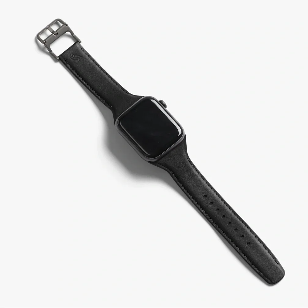 BELLROY CLASSIC APPLE WATCH LEATHER STRAP BLACK SMALL APPLE WATCH 38-42 NWT